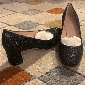 Kate Spade Dolores sequin block heels